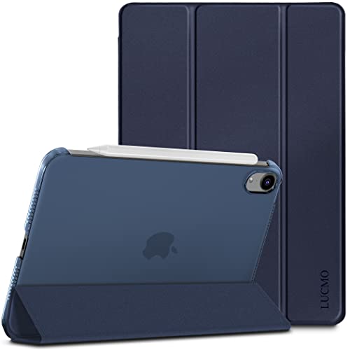 LUCMO Funda compatible con iPad mini 6 2021, ultra fina y ligera, translúcida, con función de encendido y apagado automático, color azul marino Cover