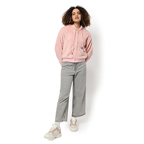 Image of Campus Sutra Women's Cotton High Neck Sweatshirt
