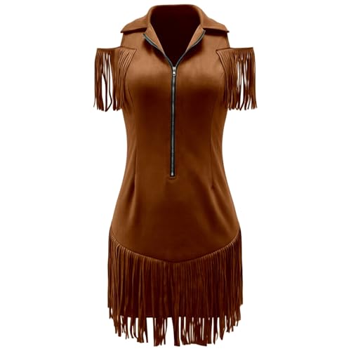 Robe d'été à franges avec fermeture éclair et épaules dénudées - 6