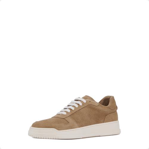 Image of Aquatalia Men's Cristo Sneakers Made in Italy, 70% Leather and 30% Tumbled Leather, Leather Lining, Round Toe, Rubber Outsole.