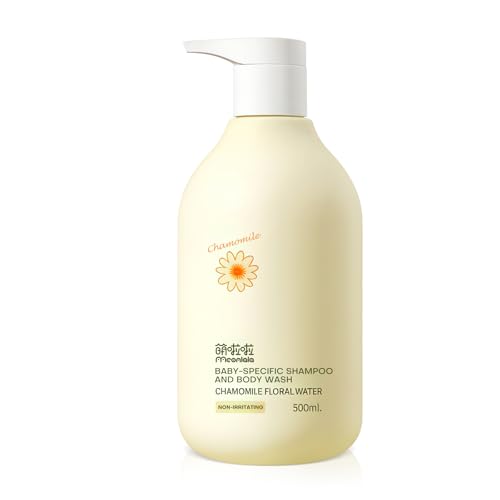 Baby-Specific Shampoo and Body Wash, Chamomile Floral Water, 500ml, Non-Irritating Formula