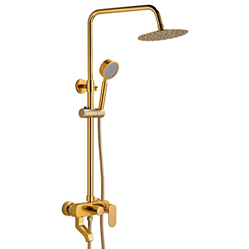 Ensemble de douche en or anti-calcaire avec bouchon pivotant fluide pour douche
