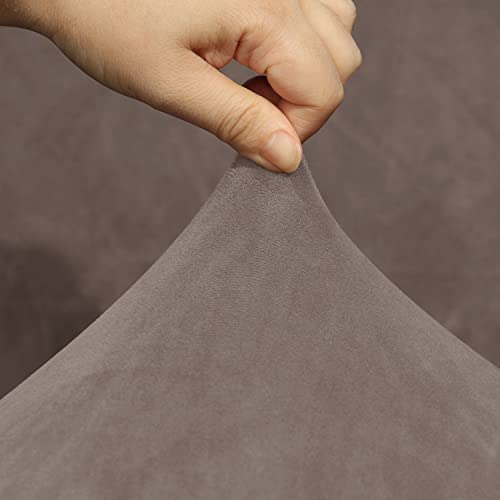 Itfro Set Of 4 Stretch Velvet Taupe Shell Chair Cover Mid Century Modern Dining Chair Slipcover Armless Accent Chair Cover Reusable Kitchen Chair Seat Protector For Hotel Party (Taupe, Set Of 4) #TOP4