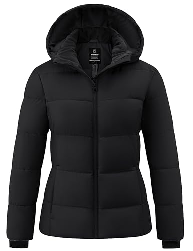 Wantdo Women's Winter Puffer Jacket Thicken Winter Coat Warm Padded Jacket with Hood