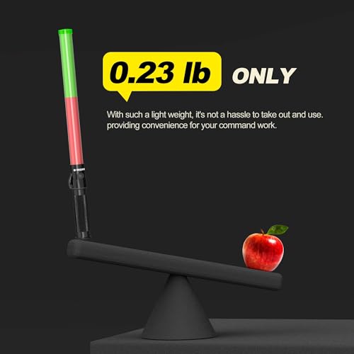 Image of E-riding 4 Pack Traffic Wand, 21 Inch Traffic Control Wand with 3 Flashing Modes & Side Clip, LED Safety Baton for Traffic Control, Parking, Aircraft, Car Directing (Red+Green)