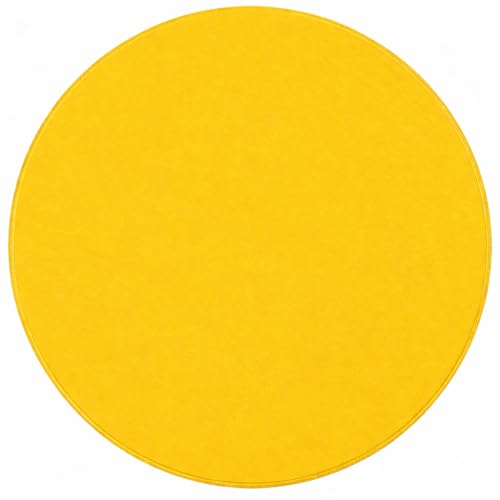 Image of Kundi Round Coffee End Table for Living Room - Modern Brown Accent Pedestal Side Table for Bedroom & Home Decor (Yellow)
