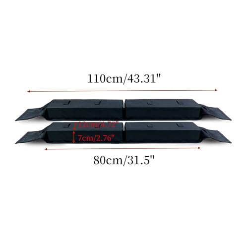 Soft Roof Rack for Car, Universal Roof Rack with Tie Down Straps Tie Down Ropes and Quick Loop Straps, Heavy Duty Kayak Car Rack Pads for Canoe Snowboard Surfboard SUP