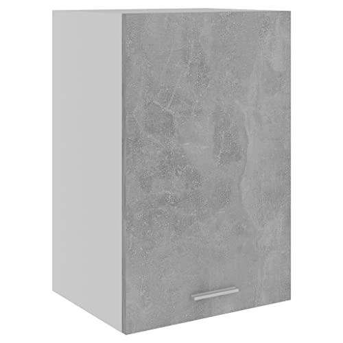 vidaXL Armoire Suspendue Placard Armoire de Rangement Murale Meuble de Cuisine avec 2 Etagères Maison Intérieur Gris Béton 39,5x31x60 cm Aggloméré