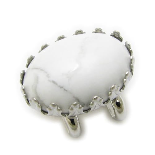 帯留め ハウライト 天然石 シンプル 小さい 着物アクセサリー