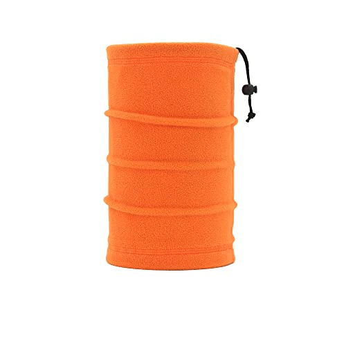 Buff Neck Gaiter Soft Fleece Winter Warmer Windproof Lightweight Breathable Cold Weather Face Cover Scarf Motorcycle Cycling Skiing Running Neck Gaiter For Men Women-Orange, One Size #TOP2