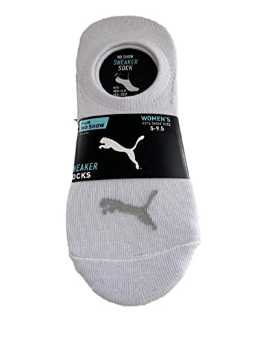 PUMA Women's 8 Pair No Show Sneaker Socks, Black, 5-9.53