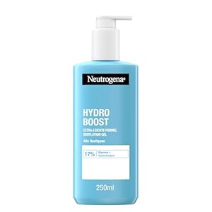 Neutrogena Hydro Boost Bodylotion Gel, ultra-leichte Formel für geschmeidige Haut, feuchtigkeitsspendende Körperlotion mit 17% Glycerin + Hyaluronsäure, Körpercreme-Gel für alle Hauttypen (250 ml)