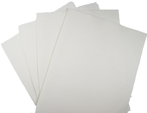 Image of KCS 4 /6 pc of 12 inch x 18 inch 30cmx45cm 16CT Counted Cotton Aida Cloth Cross Stitch Fabric (Antique White, 4 pc)