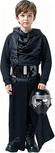 Daynofu Kids Boys Costume Helmet Mask Knight Cosplay Halloween Full Outfit (Black X-Large)
