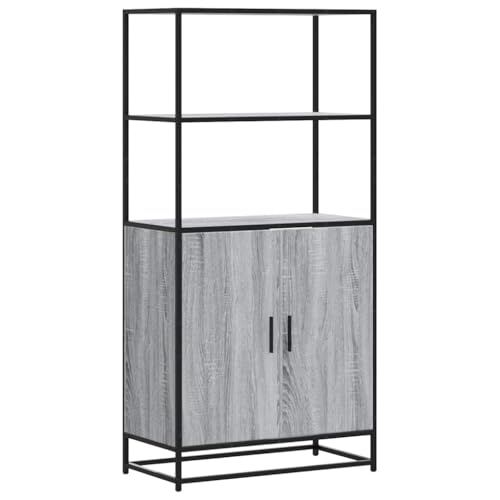Armario de despensa gris Sonoma de 68 cm para salón o almacenamiento de cocina 4