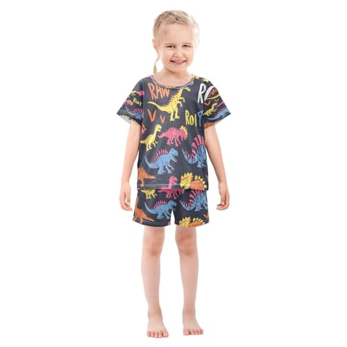 senya Short Sleeve Pajamas Sets Summer Cotton Sleepwear Pink Blue Dinosaur3