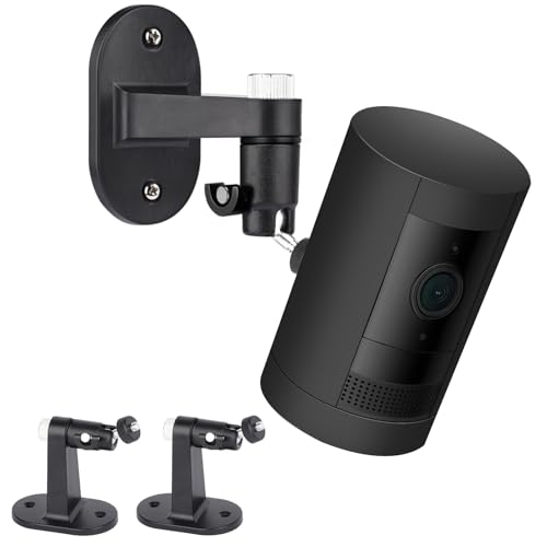2Pack Adjustable Security Wall Mount Bracket for Ring Stick Up Cam & Ring Outdoor Cam Plus, Perfect View Angle for Your Surveillance Camera System - Black
