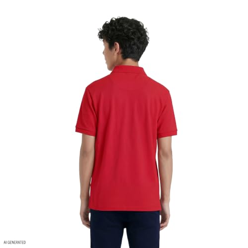 Izod Mens Short Sleeve Pique Polo Shirt, Red-646, 34-35 US - image 2