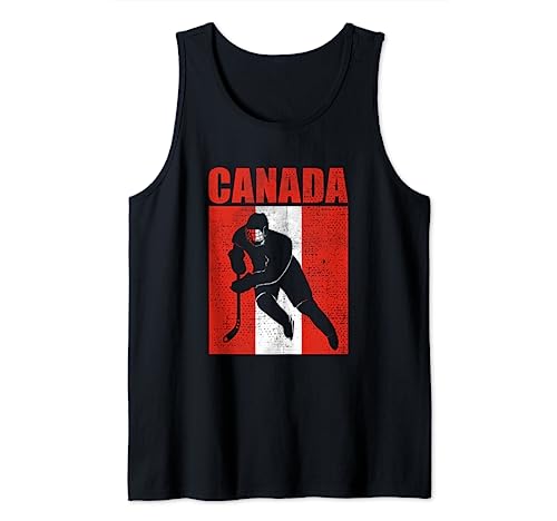 Hockey Canadá Retro Vintage Bandera Canadiense Arte Camiseta sin Mangas