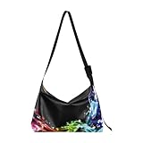 Bolsas de hombro coloridas con luces de humo para niños y mujeres, bolsa grande de cuero con lentejuelas arcoíris, Varios colores, 1 size