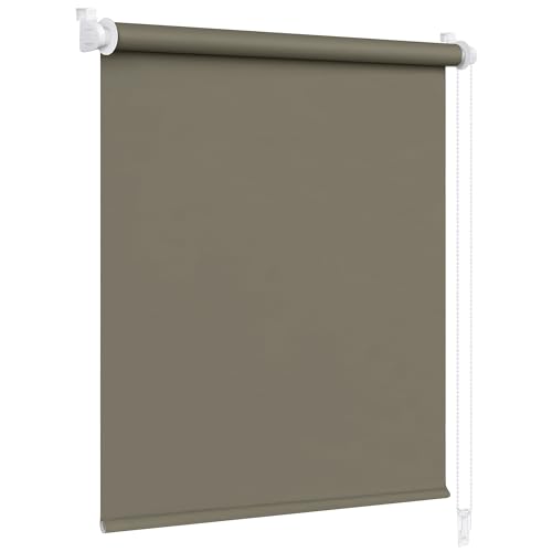Victoria M. Klemmfix Verdunkelungsrollo ohne Bohren Rollo 50 x 150 cm, Braun, Seitenzugrollo Verdunkelung für Fenster und Türen