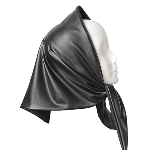 Womens Warm Long Shawl Winter Large Scarves Faux Leather Triangle Scarf Head Cover Kerchief4