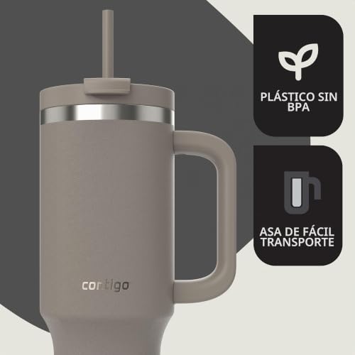 Miniatura 4 de Contigo Botella Termo 1200ml con Asa y Pajita, Coral
