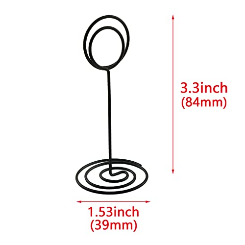 Hjgarden 4Pcs Table Number Holder, Notes Folder, Wedding Table Name Card Holder Clips, Picture Memo Note Photo Stand, Black #TOP1