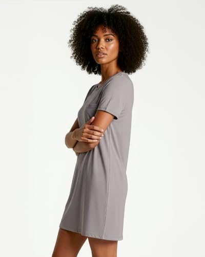 Image of Real Essentials 3 Pack: Women's Short Sleeve Nightgown Dress - Nightshirt Pajama Sleep Shirt Sleepwear (Available In Plus)