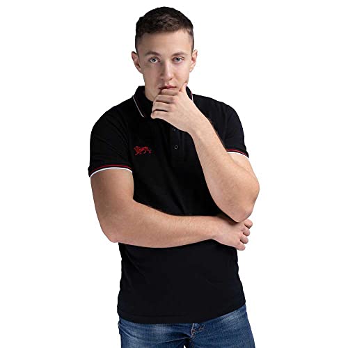Polo Lonsdale Ashington en maille piquée respirante col boutonné