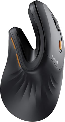 ProtoArc エルゴノミクスマウス 無線 縦型58° 静音 2.4Ｇ＆Bluetooth切替対応 3台デバイス接続 マウス 1000/1600/2400DPI Type-C充電 Windows/MaciOS/Android対応 進む/戻るボタン 光学式 ブラック
