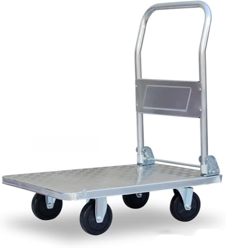 Carretilla de Plataforma Plegable con Ruedas y Asa Curvada miniatura 1