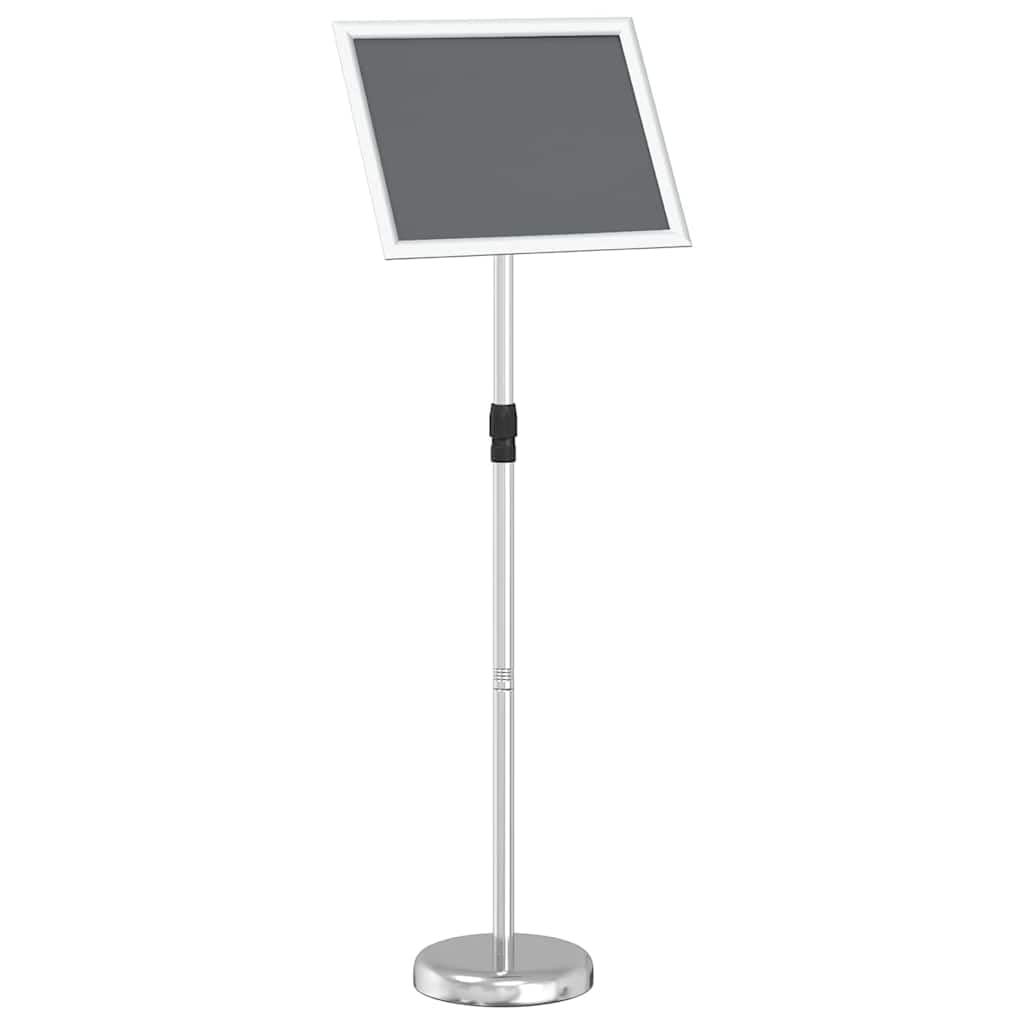 Soporte de aluminio plateado 30 x 25 x 128 cm regulable para eventos y exposiciones