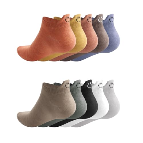 UOCAI Sneaker Socken Damen 39‑42 Socken Damen 35‑38,10 Paare Lustige Socken Bunte Socken mit smiley Gesicht gestickt aus Baumwolle sneaker socken damen Crazy Socks sneakersocken für Alltag & Geschenk UOCAI Sneaker Socken Damen 39‑42 Socken Damen 35‑38,10 Paare Lustige Socken Bunte Socken mit smiley Gesicht gestickt aus Baumwolle sneaker socken damen Crazy Socks sneakersocken für Alltag & Geschenk
