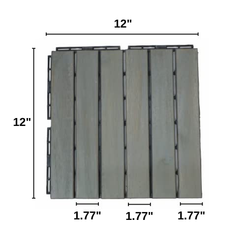 Dklgg 10 Pack Patio Tiles, 12"X12" Waterproof Outdoor Flooring All Weather Use, Flooring Outdoor Solid Wood Deck Tiles Interlocking Flooring Tiles For Porch Poolside Balcony Backyard, Gray #TOP4