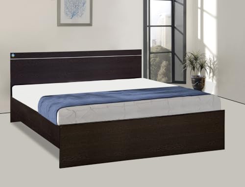 Image of DELITE KOM Jazz Engineered Wood Queen Without Box Bed (Finish Color Flowery Wenge Delivery Condition Knockdown)