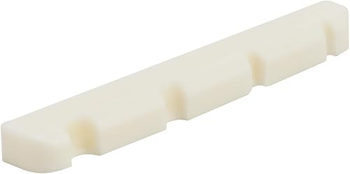 Miniatura 6 de Miwayer Tuerca de puente de hueso de bajo eléctrico de 456 cuerdas, parte inferior plana, preranurada, hecha de hueso real (4S 38X3.5X50.177 in