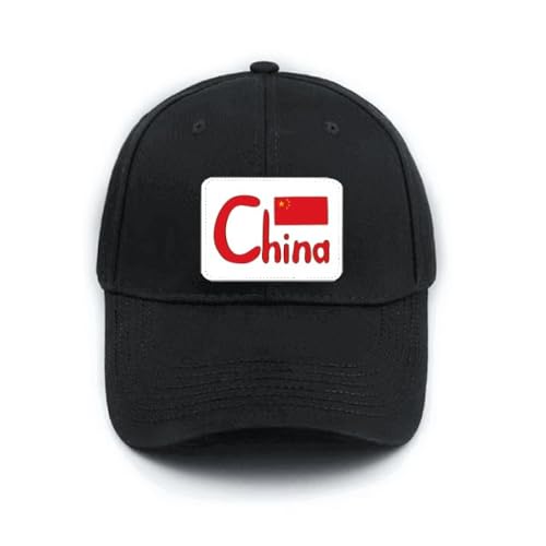 Casquette de baseball noire drapeau chinois pour vos voyages et sorties en plein air