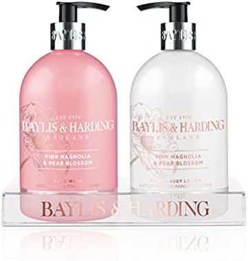 Baylis & Harding Pink Magnolia and Pear Blossom Hand Wash and Lotion Set (Pack of 1) - Vegan Friendly