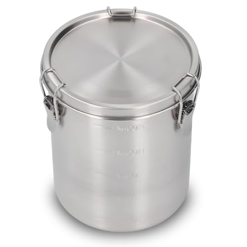 Pongnas Stainless Steel Pet Food Container, Metal Dog Food Container for Dog Food, Cat Food, and Bird Seeds, Compact Kitchen Storage Ideal for Countertop Display(1600ML)