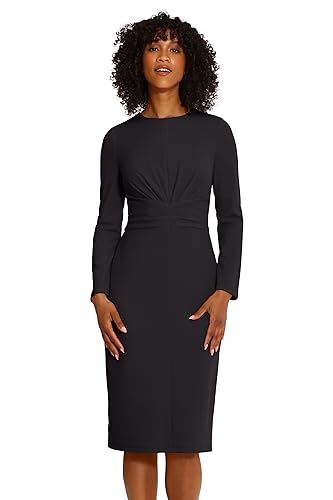 Image of Maggy London Women's Dresses Wide Waistband and Tuck Details Office Career Workwear Event Occasion Guest of