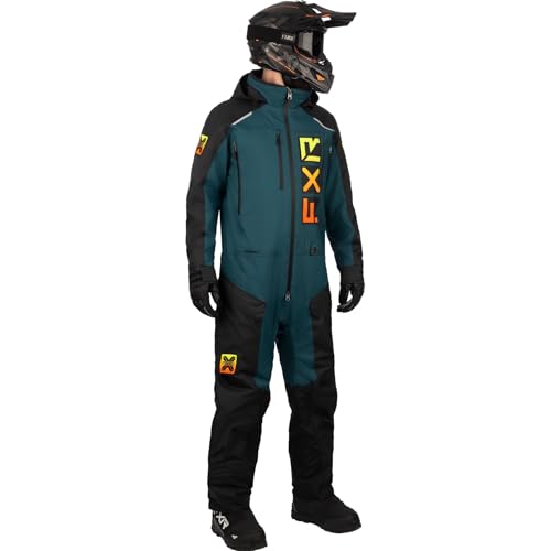 FXR Men's Recruit Lite Monosuit 2025 (Black/Dark Steel/Inferno - Large)