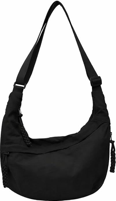 Travel Crossbody Crescent Bags for Women Over Shoulder Purse with Zipper Half Moon Sling Bag & Waist Bag Unisex Chest Bag-image-5