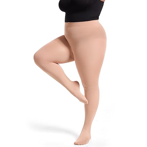 Image of Frola Plus Size Fleece Lined Tights Women Winter Warm Thermal Tights, 11+ Colors High Waisted Opaque Pantyhose