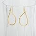 925 Sterling Silver Handmade Hammered Open Teardrop Drop Earrings for Women, 14K Gold Plated