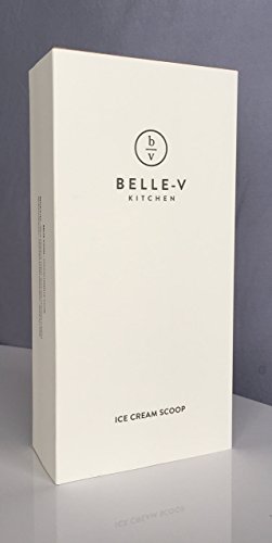 Belle-V Kitchen's Unique Ergonomic & Crafted, Hand Polished Ice Cream Scoop, Silver #TOP5