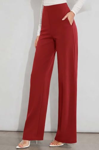 Image of KOTTY Women's High-Rise Straight Fit Stretch Pants for Office, Casual and Smart Wear