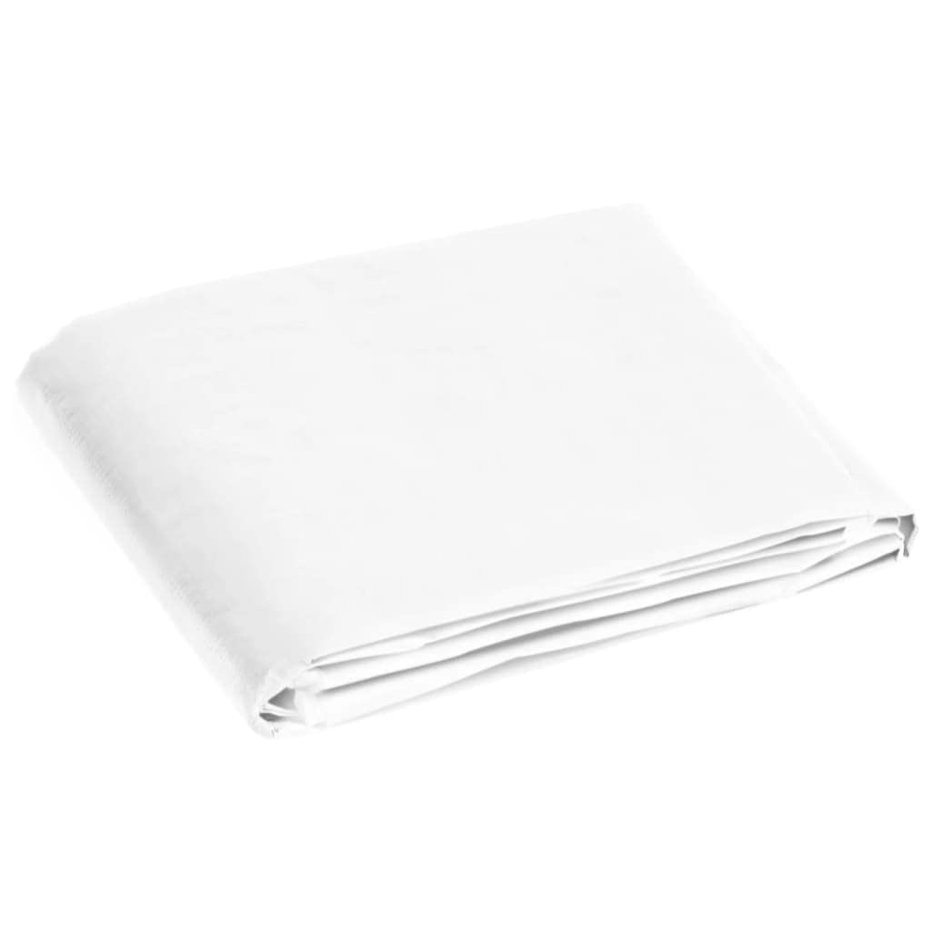 Plandeka okryciowa 180 g/m² HDPE 3 x 5 m, biała, z oczkami aluminiowymi, odporna na warunki atmosferyczne, odporna na rozerwanie, wodoszczelna, wszechstronna jako plandeka ochronna na