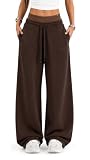 SMILODOX Jogginghose Damen Yelin, Oversized Fit Wide-Leg Trainingshose, Sweatpants mit elastischem Bund, Tunnelzug, Verstellbarer Kordelzug für Training, Sport, Freizeit oder zu Hause