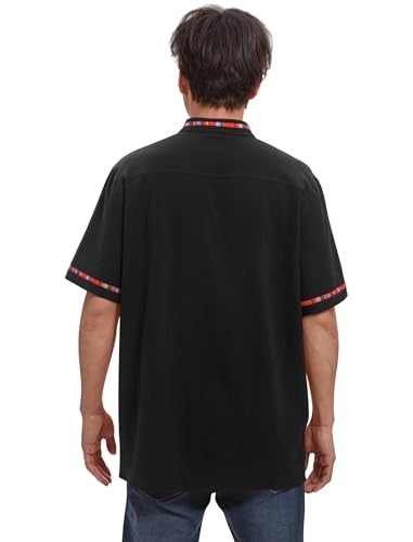 AWIBMK Kids Toddler Boys Mexican Shirt Band Collar Short Sleeve Button Up Guayabera Shirt Cinco De Mayo Fiesta Top3